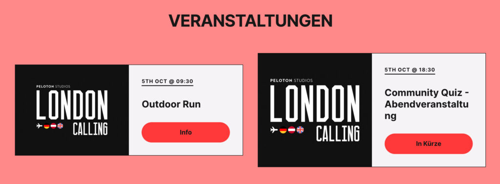 Peloton London Calling website